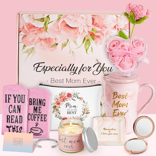 LA NOVO Gift Basket for Mom, 12pcs Pink Happy Birthday Gift Box — view 3