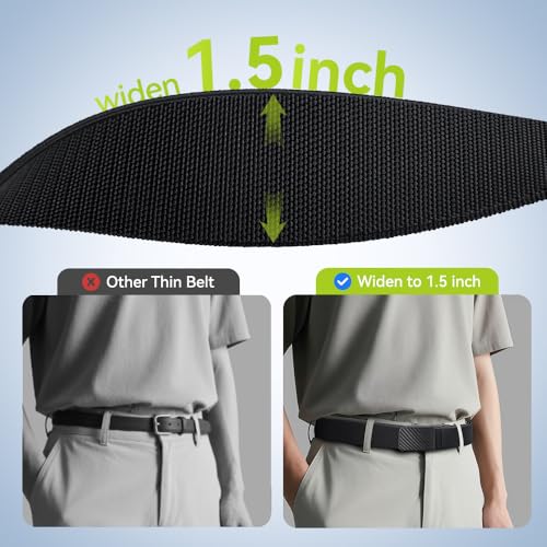 VANNANBA Men's 1.5" Ratchet Tactical Belt,Stretch Nylon Belt for Gift Men Work Casual Golf-Elastic Adjustable Trim to Fit2