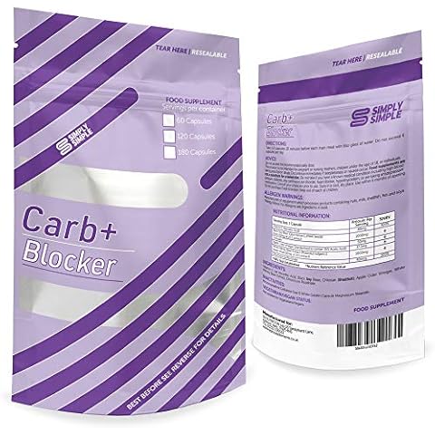 Simply Simple Carbohydrate Blocker Weight Loss & Diet Pills with Added VIT C, Kidney Bean, Chromium & Chitosan Cover