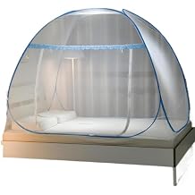 Mosquito Net, Large, Bottomed, One-Touch, Charging Cable Hole, Entrance Place, Mosquito Net, Insect Repellent, Foldable, 35.4 x 74.8 inches 90 x 190 cm