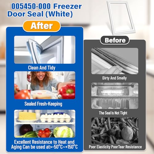 Image of Upgraded PB070289 005450-000 Refrigerator Door Gasket Replacement Compatible with Viking Built-in refrigerator DDBB363 VCBB363, 34.75″x22.2″ AP5695414 Replace PB970134 AP5315793 Bottom Freezer Gasket