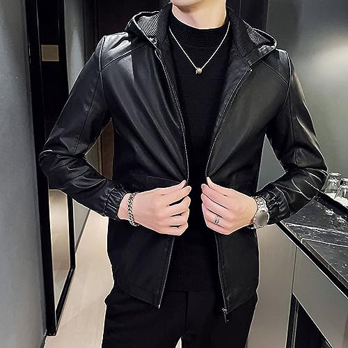 Chaqueta de Cuero con Capucha para Hombre Talle 4X-Large miniatura 2