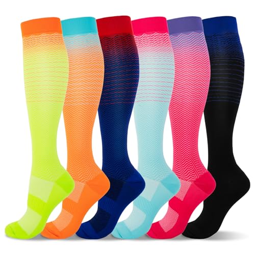 Image of LEOSTEP Compression Socks for Women and Men Circulation, Knee High Stockings Support for Nurses, Cycling, Hiking, Running