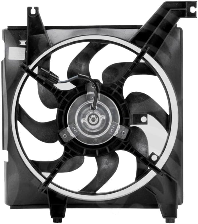 Replacement Left Engine Cooling Fan Assembly for 2001-2008 Hyundai Elantra, Tiburon (2.0L 4 Cylinder)