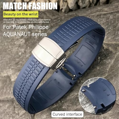 Bracelet 22mm silicone fluoré à extrémité incurvée avec broches métal - 2
