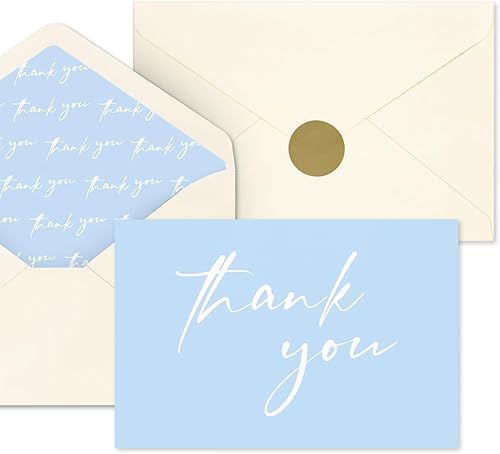 AZAZA Tarjetas de agradecimiento para baby shower, tarjetas de agradecimiento para niños con sobres, tarjetas de agradecimiento de 4 x 6 pulgadas