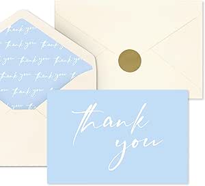 AZAZA 12-Pack Blank Cards With Envelopes - 3.5x5 Inch Mini Thank You Cards For Baby Shower & Weddings