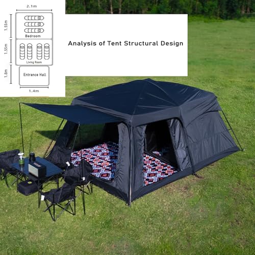 Carpa familiar grande para camping 4-6 personas impermeable y UV miniatura 7