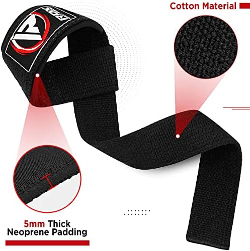 RDX Weight Lifting Straps Deadlifting Powerlifting, 5MM Neoprene Wrist Support, Anti Slip 60CM Hand Bar Grip, Heavy Duty Bodybuilding Weightlifting Workout, Soft Cotton, Strength Training Gym Fitness