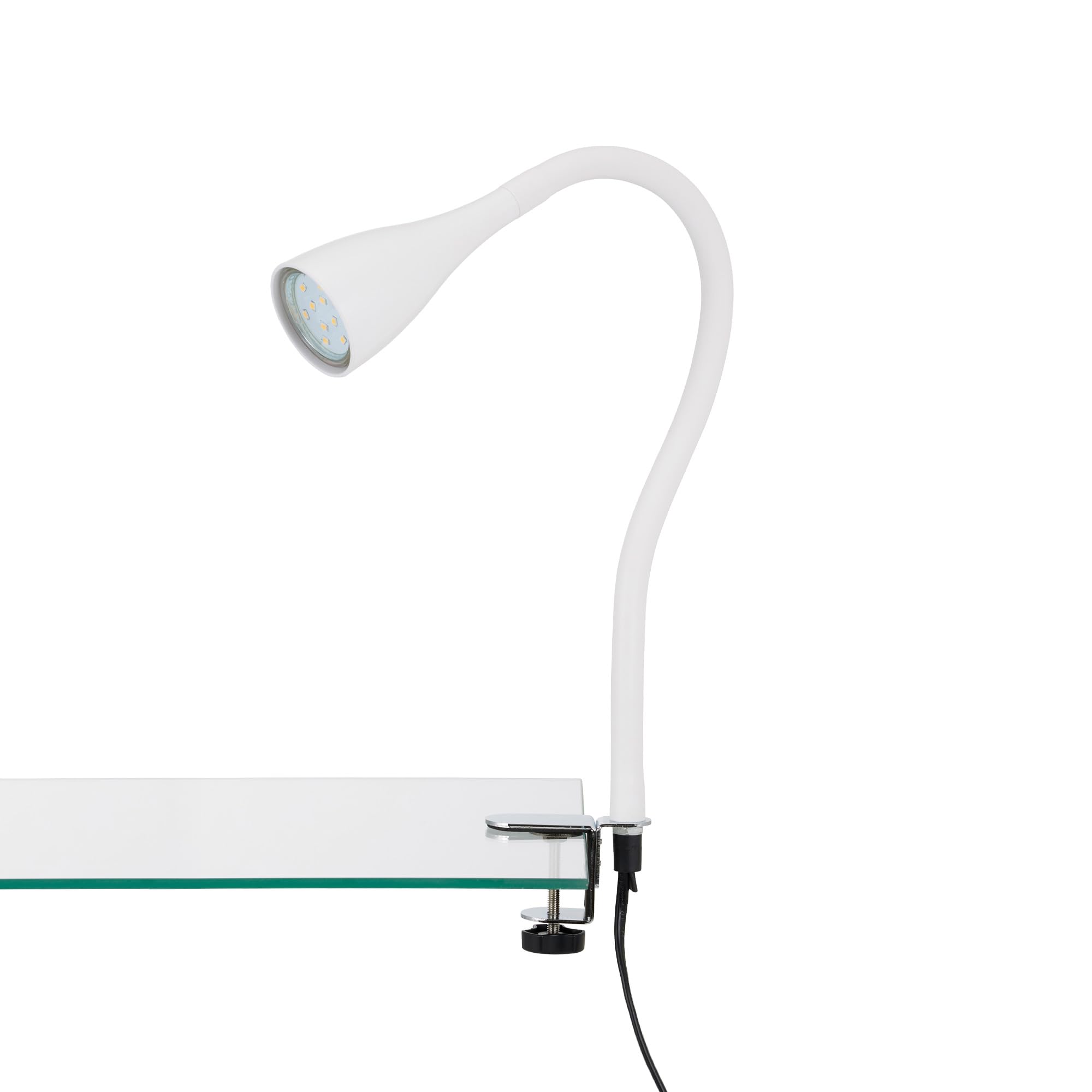 Briloner Leuchten LED Klemmleuchte, Klemmspot, Klemmlampe, Tischleuchte, Anklemmleuchte LED, flexibel, weiß
