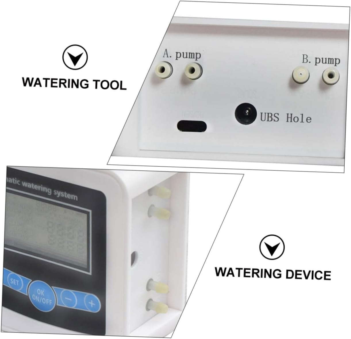 VICASKY 1set Equipped Two Water Pumps Groups of Watering Timings Solar USB Charging Easy to Install Use