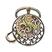 PU166 Porte-clés en verre plaqué argent avec motif mandala indien Om Henné Yoga
