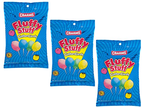 Fluffy Stuff Cotton Candy 2.5 Oz Theater Size Bags - Pack of 3