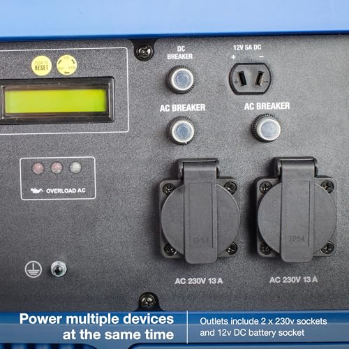 Hyundai 4000W / 4.0kW Portable Petrol Inverter Generator – Electric Start & Remote Keyfob, Wheel Kit, Quiet Closed-Case Design with Pure Sine Wave Output for Home Backup, Camping & Caravans - Image 3