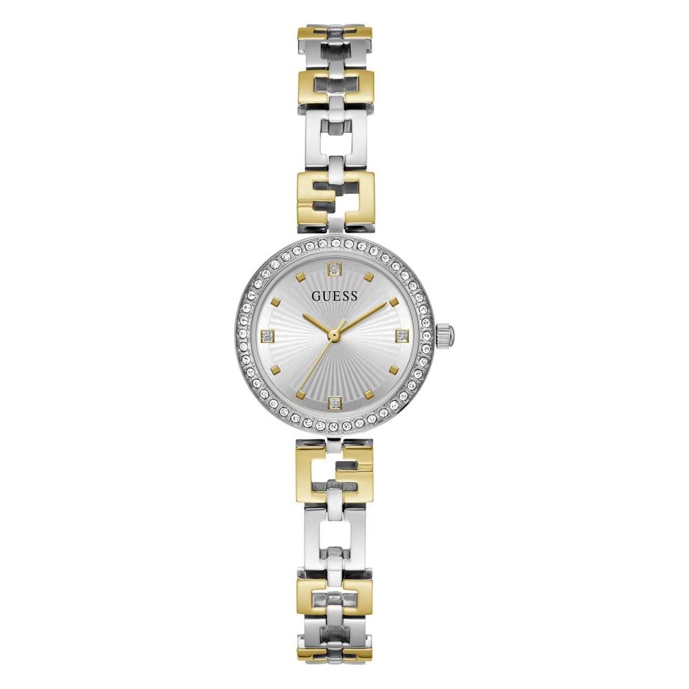 Stainless Steel Women 26Mm Analog Watch - Two-Tone G-Link Silver Dial Silver Case, Silver Band-image-24