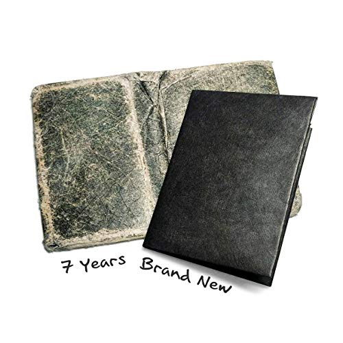 Image of mighty wallet - Ultra Slim Minimalist Tyvek Wallet for Men, Thin Front Pocket Card Holder, Tear Resistant Lightweight Bifold, Original Paper Wallet - Rich Black