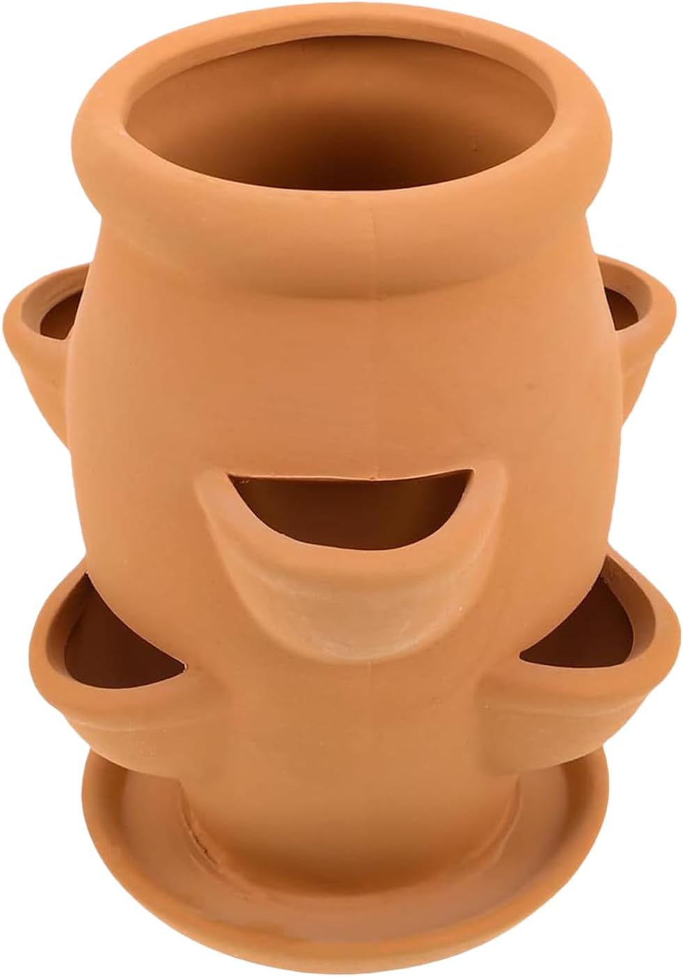 Erdbeer-Pflanzgefäß – dekorativer Blumentopf mit Tablett | Gartenbedarf | Terrakotta-Erdbeer-Pflanzgefäß Blumentopf für Gemüse, Blumen, Orchideen