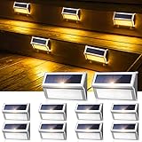 JSOT Solar Deck Lights - 10Pack Solar Lights Outdoor Waterproof for Yard Garden Landscape Pool Fence