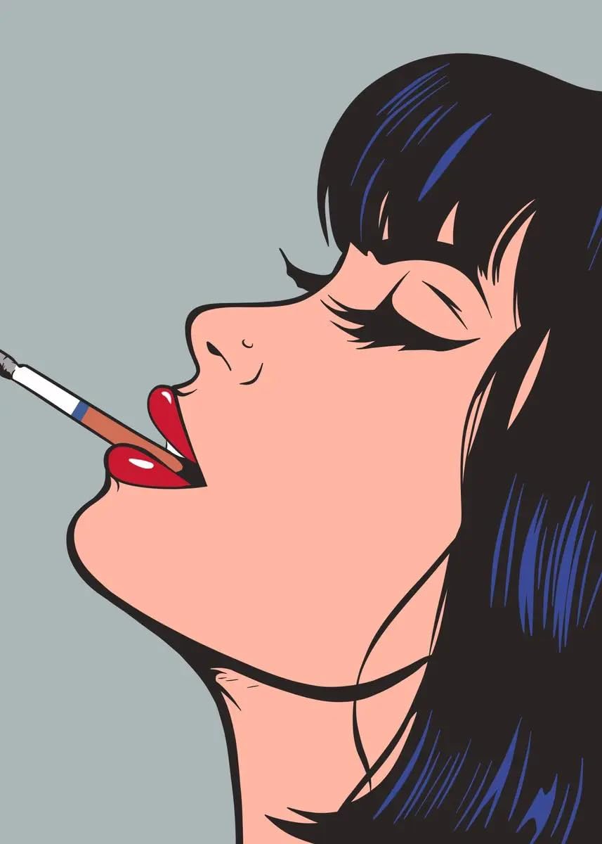 QSDTGHUIKP Roy Lichtenstein Prints《Smoke》Canvas Painting Roy Lichtenstein Poster Pop Fashion Wall Art Modern Picture for Home Pop Decor 16x24in Frameless