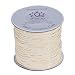 Boruo Brand 1mm Waxed Cotton Cord Beading Cord Waxed String Wax Cording Cord for Jewelry Making and Macrame Supplies 100 Yards Roll Spool Cream Color with Acrylic Jar