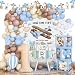 Airplane 1st Birthday Party Decorations for Boys, Time Flies 1st Birthday Party Supplies, Airplane Theme First Backdrop Balloon Garland Arch Banner Crown Cake Topper Boxes for One Year Old Boy