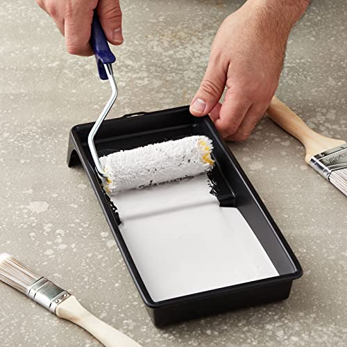 12 Pack 4 Inch Paint Tray Pans With Liners For Rollers, Disposable, Ripped Small Plastic Paint Trays For Painting Walls, Floors, Home Improvement, Diy Projects (Black) #TOP1