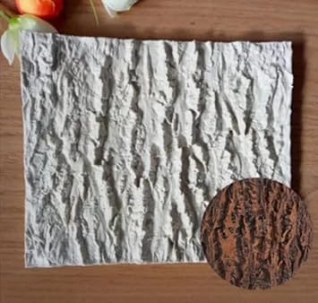Flexible Silicone Concrete Stamp Mold - Realistic Tree Bark Texture - 7.5"x6"x0.4" for Concrete, Mortar & Plaster - Ideal for Walls, Columns, Crafts, DIY Home Decor & Landscaping Projects