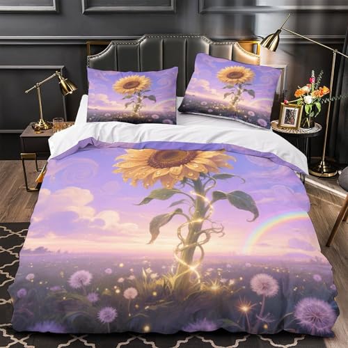 Housse de couette microfibre douce lit simple 140x200 imprimée 3D
