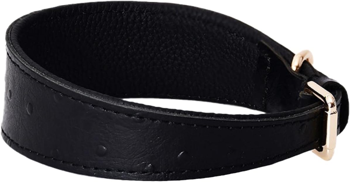 Collar para Perro, Cuero Genuino, Resistente, diseño único y cómodo(Red,Large)