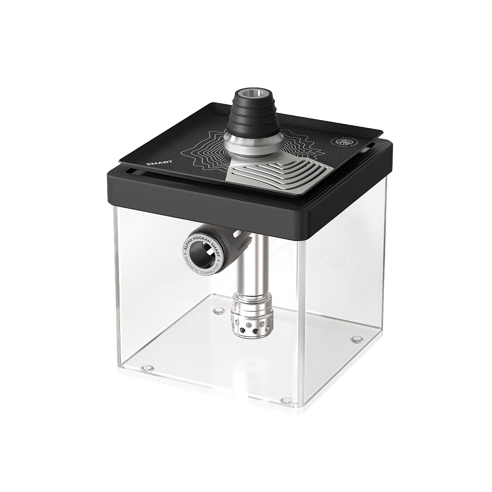 Alpha Hookah Smart Box - Revolutionary Compact Hookah with Waterfall Purge Adjustable Diffuser
