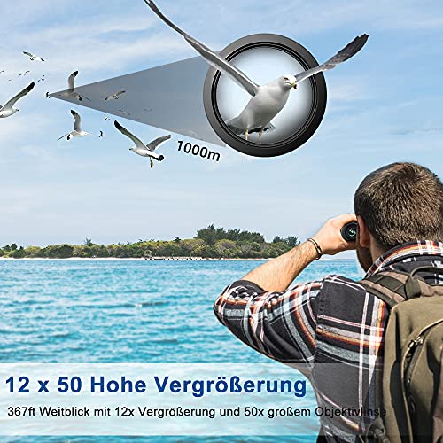 SEAFLY Fernglas Erwachsene 12x50, Fernglas mit Nachtsicht, Metall Binoculars mit Bak-4 und FMC-Linse… – Bild 5