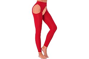 Women Sexy Hollow Out Long Leggings Crotchless