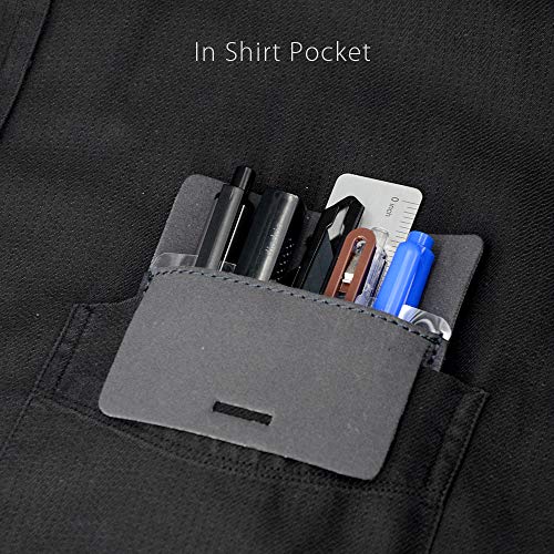 Pocket Protector, Leather Pen Pouch Holder Organizer, For Shirts Lab Coats, Hold 5 Pens, Designed To Keep Pens Inside When Bend Down. No Breaking Of Pen Clip. Thick Pu Leather, Navy, 2 Per Pack. #TOP5