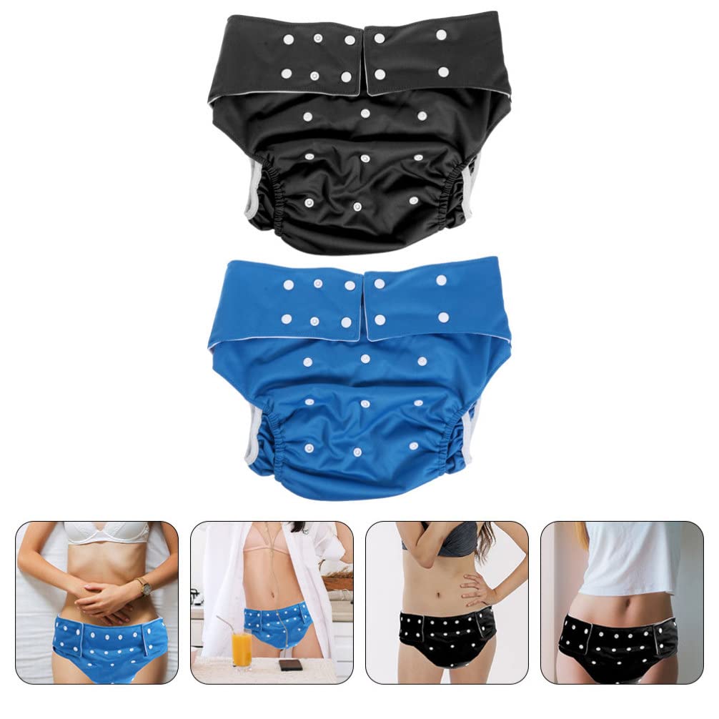 Beavorty Elderly Diaper for Home Washable Adult Diaper Pants Leakproof Adjustable Snaps
