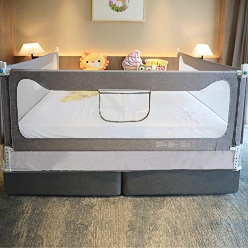 Lsbod Bed Rail for Toddlers Extra Long Rails for Kids Twin Full Queen King Size Mattress,Baby Toddler Safety Rail Guard with Breathable Fabric for Baby(1 Side 58" L)