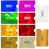BLMHTWO 10 Stück KreditkartenhüLle, RFID Blocker KartenhüLle Buntes RFID Abschirmung HüLle ec Karten SchutzhüLle für Kreditkarten FüR Damen und Herren, GeldböRse, Reisepass