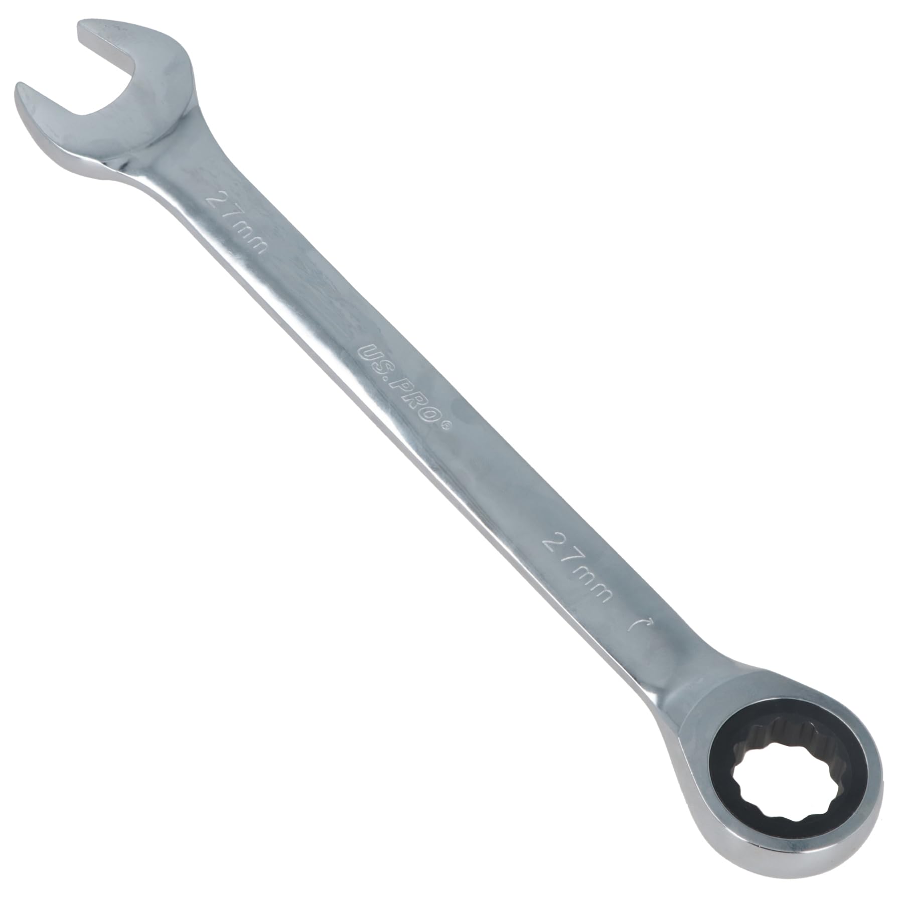 Ab Tools Chrome 27Mm Metric Mm Combination Gear Ratchet Spanner Wrench 72 Teeth