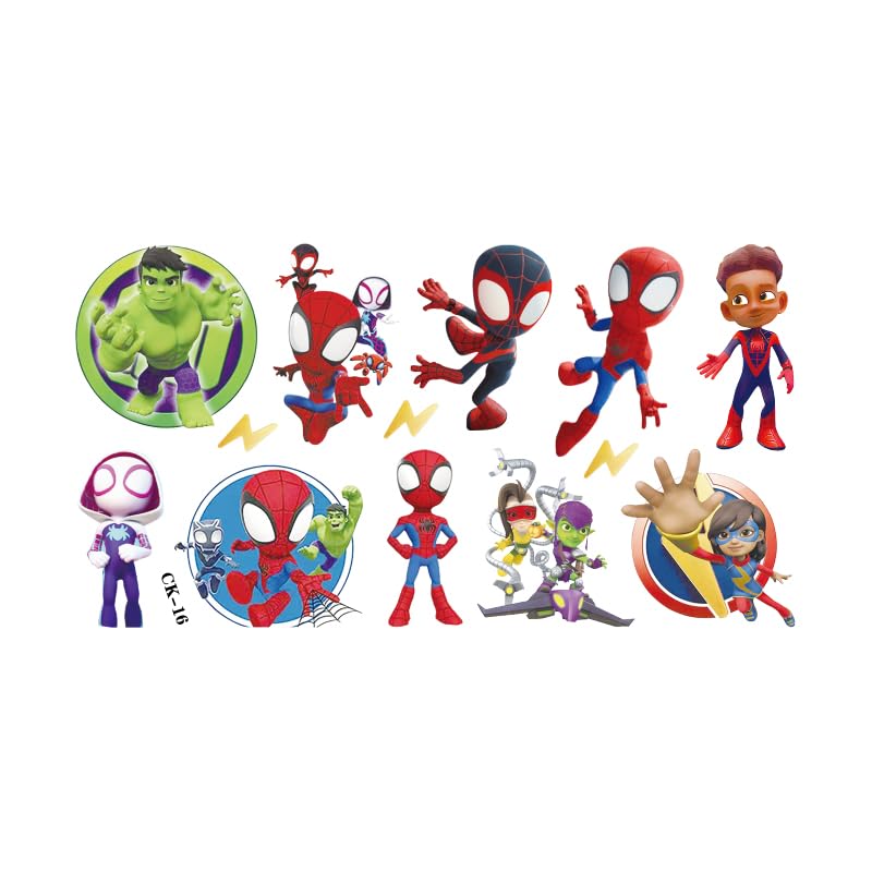 Amazing Friends - 100 tatuaggi temporanei per bambini, motivo: Spidey e i suoi super amici, 6 fogli