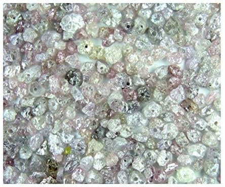 lukhidiamondNatural Loose Diamond Uncut Rough Drilling Pink & Ice Grey Bead 25 Pieces Lot Q124
