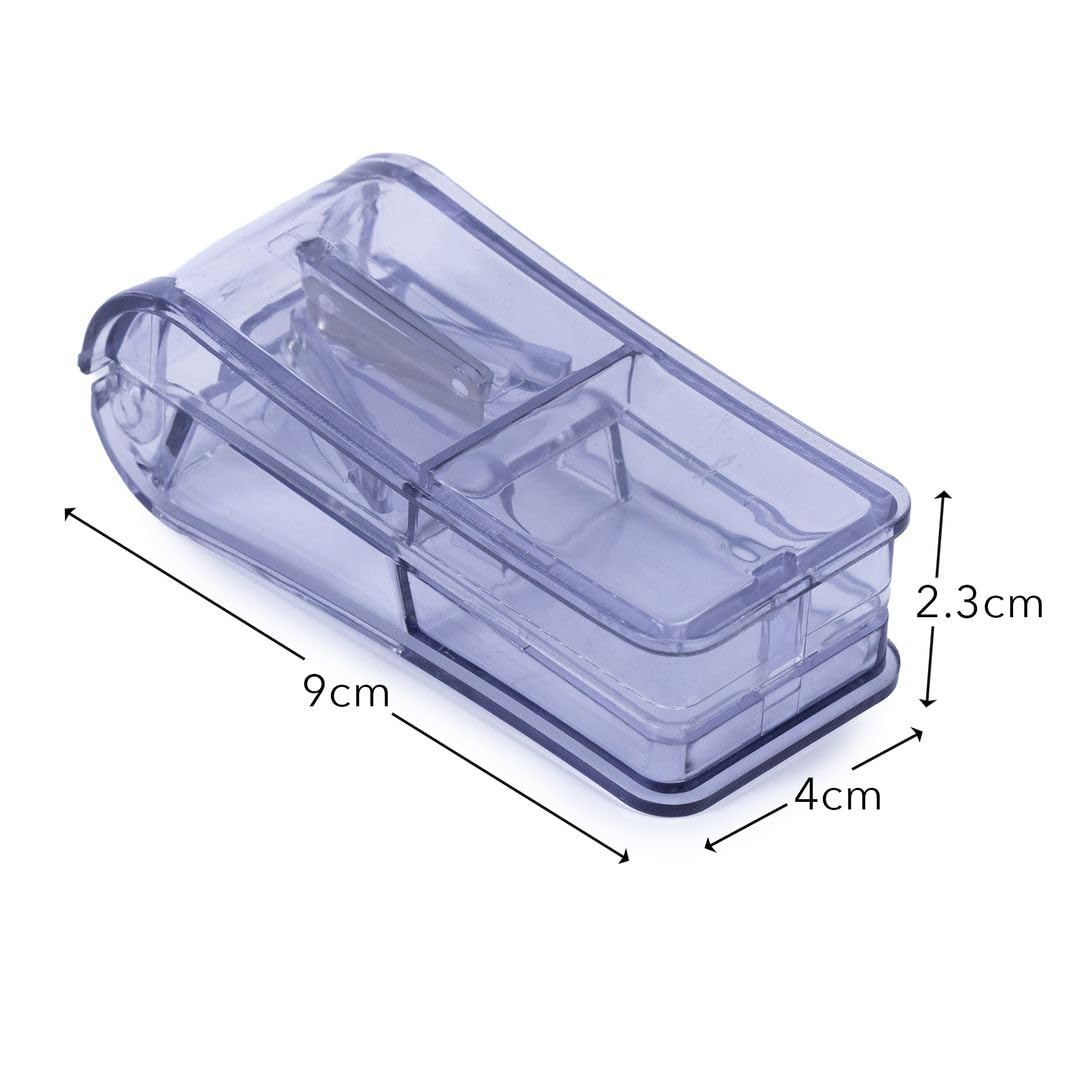LARO Premium Tablettenteiler & Pillenschneider Grau mit Reinigungsbürste 48 Stück Präziser Medikamententeiler, Anzahl:48