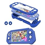 Switch Lite用ケース Nintendo Swtich Lite対応 保護ケース Nintendo Swtich Lite対応 PCスクリーン内蔵 取り外し可能なTPU ハンドグリップケース 親指グリップキャップ2個付き ブルー