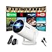 Beamer 4K Projektor Full HD 1080P Mini Beamer mit WiFi 6 und Bluetooth 5.2, Android Tragbarer Projector 270° Dreh mit Automatische Trapezkorrektur für PC/HDMI/USB，mit Maus und Fernbedienung, Weiß