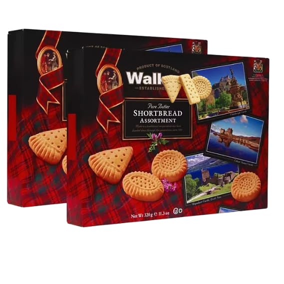 Classic Pure Butter Shortbreads Assortment, 320g Traditional Scottish Recipe,Pack of 2 Net wt 22.6 oz,Everyday Christmass Gifting