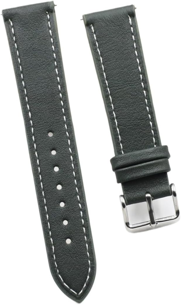 SDFFGHJ 18 19 20mm Leather Skin Watch Strap 22mm 24mm Soft Black Blue Brown Watchband with Quick Release Bar Wristband #E