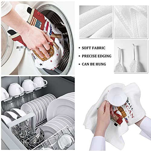 Segard Kitchen Towels Dish Towel Set Of 1,Baseball Star Truck Absorbent Hand Towels Cleaning Dishcloth Tea Towels,Usa Flag Black Reusable Drying Dish Cloths #TOP4