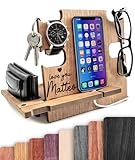 Docking Station personalisiert – Kreatives Geschenk zum Valentinstag für Männer – Organizer aus Holz mit Gravur – Symbolisch, funktional & persönlich – Geschenkidee mit Bedeutung & Stil