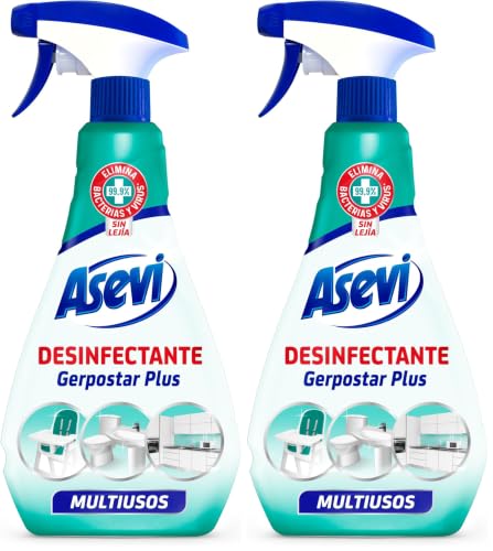 Asevi Desinfectante Multiusos Asevi 'Ready to Use' - Limpiador Desinfectante Multiusos - Sin Lejía - Elimina Gérmenes, Bacterias y Virus - Agradable Aroma - Envase de 750 ml (Paquete de 2)