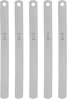 HARFINGTON 5pcs Mn Steel Feeler Gauge 0.45mm Thickness 150mm Length Metric Filler Thickness Gage Gap Measuring Tool Single Blade