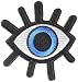 Pack of 2 Eye eyeball tattoo wicca occult goth punk retro applique iron-on patch