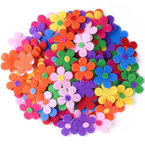 Funalix Fünfblättrige Filzblumen, 100 Stück Filzblumen zum...